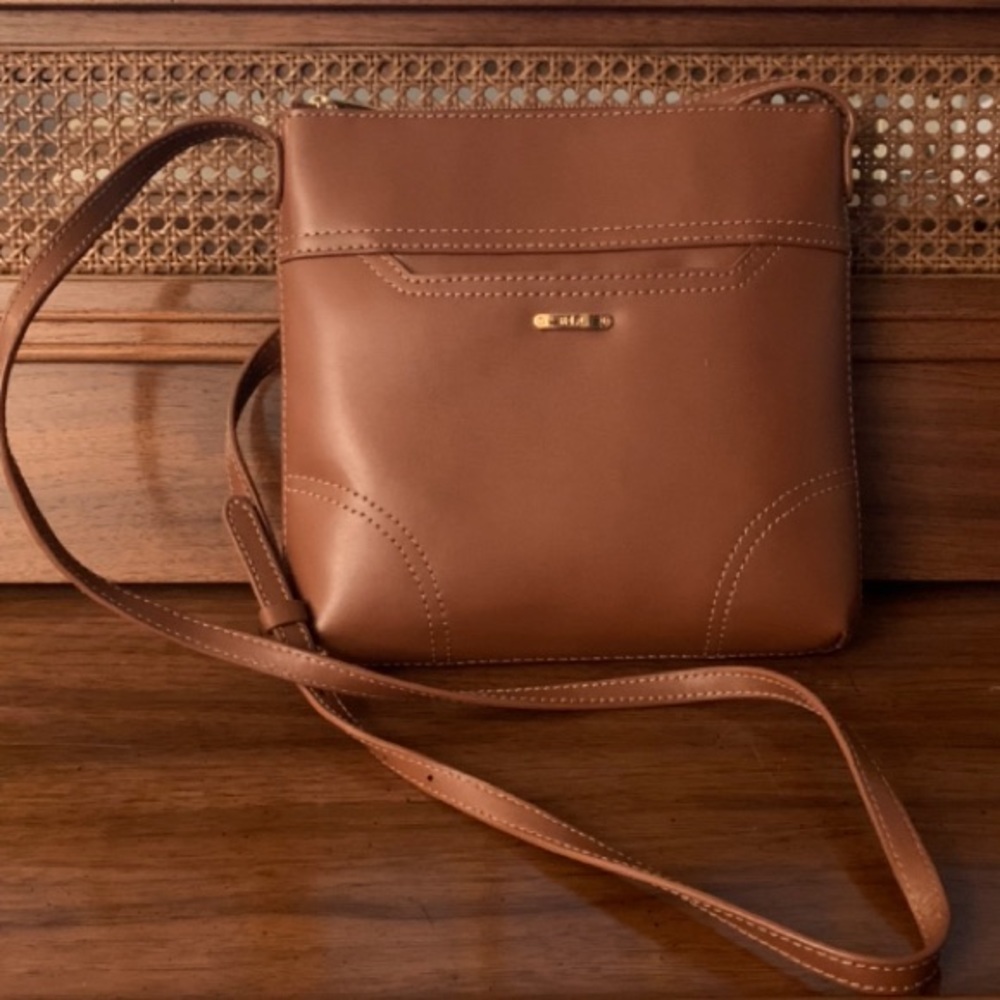 NWOT Lauren by Ralph Lauren Brown Leather Crossbody Bag